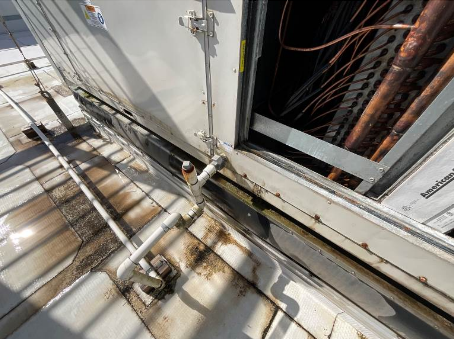 Condensate overflowing due to clogged drain