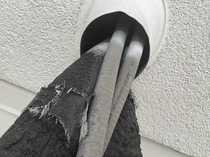 Unsealed through wall penetrations